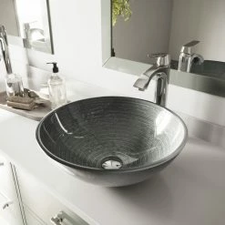 VIGO Glass Vessel Bathroom Sink, Simply Silver -home bar shop 1d4122510e9ed885 9078 w800 h800 b0 p0