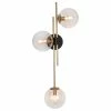 LNC Lighting LNC Modern 3-Light Matte Gold Glass Shade Wall Sconce Fixture 30"H