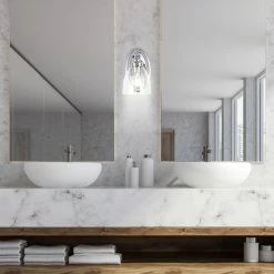 JONATHAN Y Marais Metal/Glass LED Vanity Light, Chrome, Width: 5.50" -home bar shop 1e51996b0390fe33 8465 w800 h800 b0 p0