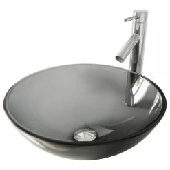 VIGO Sheer Black Glass Vessel Bathroom Sink Set With Dior Vessel Faucet 24 VIGO Sheer Black Glass Vessel Bathroom Sink Set With Dior Vessel Faucet -home bar shop 1e716ad10e9ed97b 2706 w800 h800 b1 p0