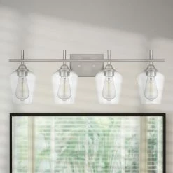 Starry Sky Trading Inc 4-Light 28'' Vanity Light, Clear Glass Shade, Brushed Nickel 10 Starry Sky Trading Inc 4-Light 28'' Vanity Light, Clear Glass Shade, Brushed Nickel -home bar shop 1eb151d1008249c2 7393 w800 h800 b0 p0