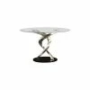 Bowery Hill Contemporary Glass Gray Finish Round Dining Table