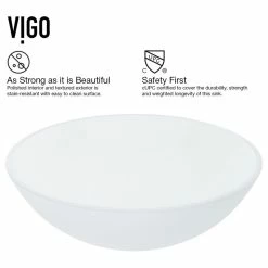 VIGO Glass Vessel Bathroom Sink, White Frost -home bar shop 1f21907f0e9ed89a 9027 w800 h800 b1 p0