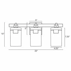 Kira Home Concord 22" Farmhouse / Bathroom Light, Seeded Cylinder Glass Shades -home bar shop 2001604d0357ae1f 8434 w800 h800 b1 p0