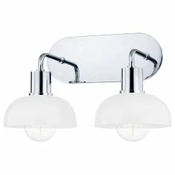 Hudson Valley Lighting Kyla 2-Light Bath Bracket, Polished Chrome Finish, Opal Glossy Glass