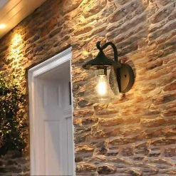 LNC Lighting LNC 1-Light Traditional Matte Black Bell Seeded Glass Outdoor Wall Lights -home bar shop 2031cb1e0c3e51fa 3158 w800 h800 b0 p0