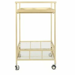 GDFStudio GDF Studio Amaya Industrial Iron And Glass Bar Cart, Gold -home bar shop 20c12c6901baafb7 1955 w800 h800 b1 p0