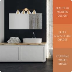 Kira Home Odette 30" 4-Light Bathroom Light, Glass Globe Shades + Warm Brass 10 Kira Home Odette 30" 4-Light Bathroom Light, Glass Globe Shades + Warm Brass -home bar shop 20f194bf025e6982 8685 w800 h800 b0 p0