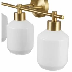Globe Electric Cannes 3-Light Matte Brass Vanity Light With Opal Glass Shades -home bar shop 214118c802bb56a4 0540 w800 h800 b1 p0