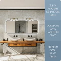 Kira Home Adair 22.5" Farmhouse / Bathroom Light, Conic Hammered Glass Shades -home bar shop 21716dee03e21191 6283 w800 h800 b0 p0