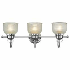 CHLOE Lighting, Inc. Lucie 3-Light Chrome Finish Bath Vanity Wall Fixture Clear Glass 25"