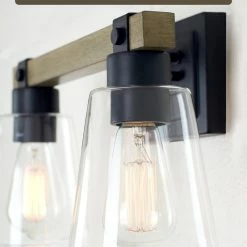 Kira Home Asher 16" Farmhouse / Bathroom Light, Funnel Glass Shades, Smoked -home bar shop 222137f20ff62434 8431 w800 h800 b0 p0