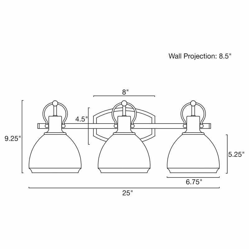 Kira Home Walford 25" 3-Light Bathroom Light + Glass Shades, Warm Brass 7 Kira Home Walford 25" 3-Light Bathroom Light + Glass Shades, Warm Brass - Image 7