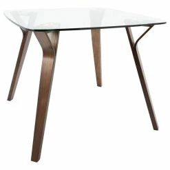 Lumisource Folia Dining Table With Walnut And Clear Glass Finish DT-FOLIA WL+CL -home bar shop 2251d9f40becb9a5 5743 w800 h800 b1 p0