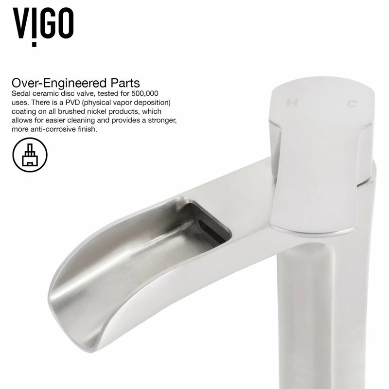 VIGO Titanium Glass Vessel Bathroom Sink And Niko Faucet Set 16 VIGO Titanium Glass Vessel Bathroom Sink And Niko Faucet Set - Image 16