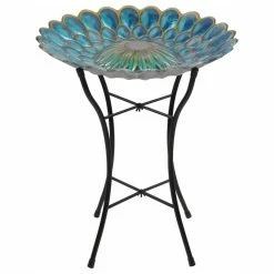 Versanora Solar Bird Bath & Lights Outdoor Fusion Glass