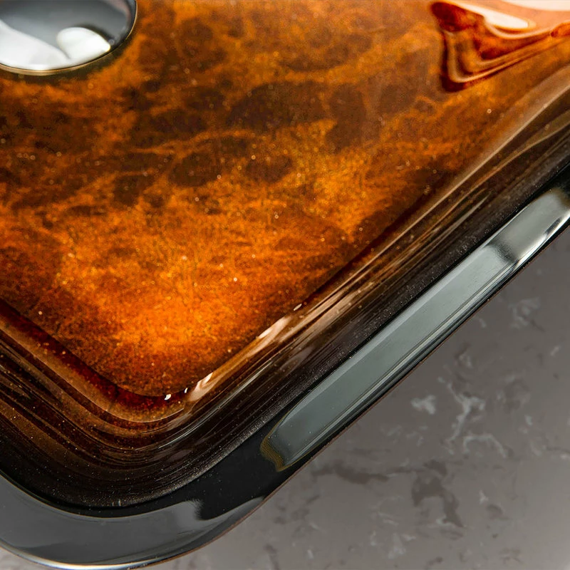 Vinnova Glass Rectangular Vessel Bathroom Sink Without Faucet, Reddish Brown 8 Vinnova Glass Rectangular Vessel Bathroom Sink Without Faucet, Reddish Brown - Image 8