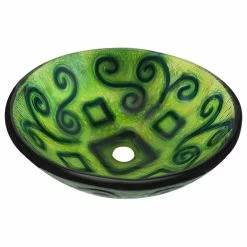 MR Direct Sinks And Faucets 62010 Frosted Bluegreen Glass Vessel Bathroom Sink