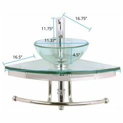 Renovators Supply Manufacturing Glass Wall Mount Bathroom Vessel Sink Round Corner With Chrome Faucet Towel Bar 6 Renovators Supply Manufacturing Glass Wall Mount Bathroom Vessel Sink Round Corner With Chrome Faucet Towel Bar -home bar shop 249107210f3bfc26 0309 w800 h800 b1 p0