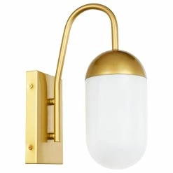 Elegant Furniture & Lighting Black Finish And Clear Glass 1-Light Wall Sconce, Brass, Frosted White -home bar shop 261181bb0c7057ef 1530 w800 h800 b1 p0