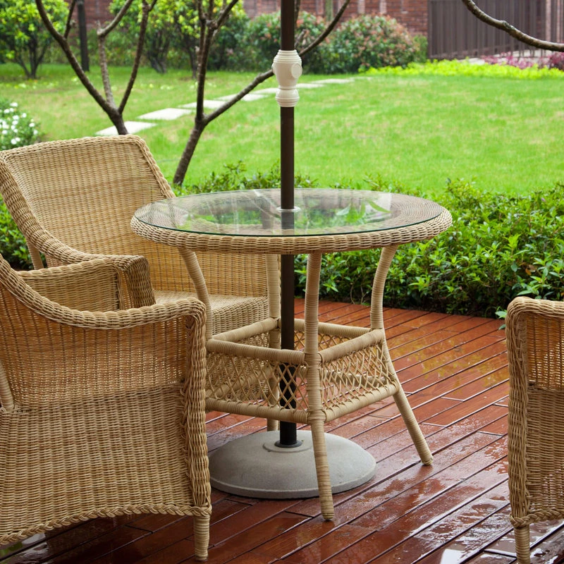 Fab Glass And Mirror Patio Glass Table Top: 42” Round 1/4 Thick Flat Tempered With 2” Hole 2 Fab Glass And Mirror Patio Glass Table Top: 42” Round 1/4 Thick Flat Tempered With 2” Hole - Image 2