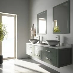 VIGO Simply Silver Glass Vessel Sink And Duris Faucet -home bar shop 2631e9d80e9ed98b 2982 w800 h800 b0 p0