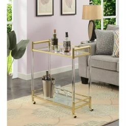 Convenience Concepts Royal Crest 2 Tier Acrylic Glass Bar Cart -home bar shop 2641c8dd027a4dbc 2859 w800 h800 b0 p0