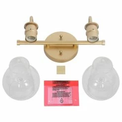 LNC Lighting LNC 2-Light Modern Matte Gold Bell Shade Clear Glass Bathroom Vanity Light 24 LNC Lighting LNC 2-Light Modern Matte Gold Bell Shade Clear Glass Bathroom Vanity Light -home bar shop 27014499030f059b 3080 w800 h800 b1 p0