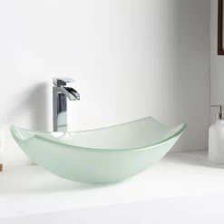ANZZI Pendant Series Deco-glass Vessel Sink In Lustrous Frosted - LS-AZ085 -home bar shop 2781825d0cb5df7c 7056 w800 h800 b0 p0