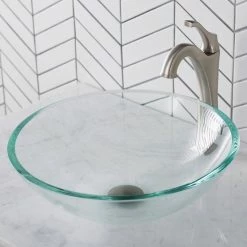 Kraus USA, Inc. Crystal Clear 16 1/2" Glass Vessel Bathroom Sink -home bar shop 2801d75f00e5e6c6 3140 w800 h800 b0 p0