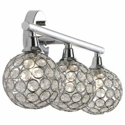 JONATHAN Y Maeve 23" 3-Light Iron/Glass Contemporary Glam LED Vanity Light, Chrome