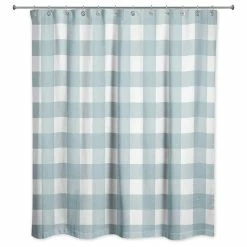 DDCG Sea Glass Buffalo Check 71x74 Shower Curtain