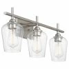 Starry Sky Trading Inc 3-Light 24'' Brushed Nickel Finish Vanity Light Clear Glass Shade