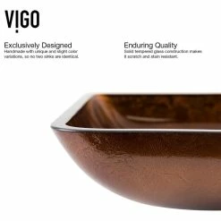 VIGO Rectangular Russet Glass Vessel Bathroom Sink Set Niko Vessel Faucet -home bar shop 2a011b250f5a15c0 3365 w800 h800 b1 p0