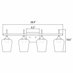 GETLEDEL 4-Light Dimmable Vanity Light With Seeded Glass Shades, Matte Black -home bar shop 2b01c6fa02cd07b2 7544 w800 h800 b1 p0