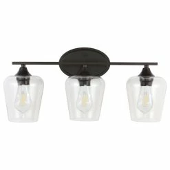 JONATHAN Y Jayne 1-Light Iron/Glass Cottage LED Vanity Light, Oil Bronze, Width: 23" -home bar shop 2b7197220f76345b 0375 w800 h800 b1 p0