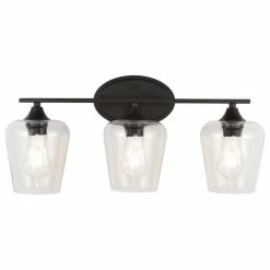 JONATHAN Y Jayne 1-Light Iron/Glass Cottage LED Vanity Light, Oil Bronze, Width: 23" -home bar shop 2b812d2b0f763454 0375 w800 h800 b1 p0