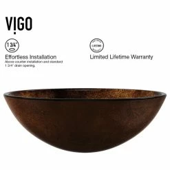 VIGO Glass Vessel Bathroom Sink, Russet Glass -home bar shop 2cb15e7f0e9ed8b0 9150 w800 h800 b1 p0