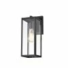 Edvivi Lighting Textured Black Outdoor Boxed Wall Sconce Lantern Light With Clear Glass