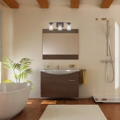 Kira Home Ainsley 21.5" Farmhouse / Bathroom Light, Cylinder Glass Shades -home bar shop 2d01bb250181a180 8637 w800 h800 b0 p0