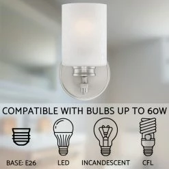 Kira Home Phoebe 8" Farmhouse Wall Sconce/ Light, Frosted Seeded Glass Shade -home bar shop 2dc10c2300d3b348 8685 w800 h800 b0 p0