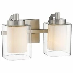 Lighting Favorites 2 Light Modern Double Glass Bathroom Vanity Light In Nickel -home bar shop 2e7148ff01522019 6087 w800 h800 b1 p0