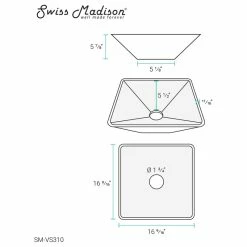 Swiss Madison Claire 15.5" Glass Vessel Sink, Black -home bar shop 3131a80501b0d5e5 7365 w800 h800 b1 p0