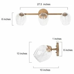 LALUZ 3-Light Matte Gold Modern Bathroom Vanity Light With Clear Glass Shade -home bar shop 31713a1c0324231b 0960 w800 h800 b1 p0