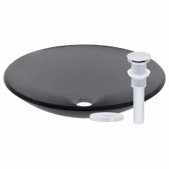 Miseno MNO-G613 Circular 18" Tempered Glass Vessel Bathroom Sink - Polished