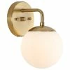 JONATHAN Y Louis Globe Metal/Frosted Glass Modern LED Vanity, 1-Light