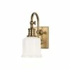 Hudson Valley Lighting Keswick 1-Light Bath And Vanity With Opal Glossy Glass Shade, Aged Brass