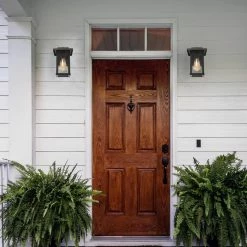 LALUZ Farmhouse Cubic Outdoor Wall Sconce With Glass, 11" -home bar shop 33811f3802f4a0bc 2064 w800 h800 b0 p0