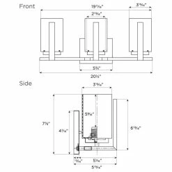 Maykke Keith Vanity Light With Frosted Glass Shade, 3-Light -home bar shop 339116000baab3e7 3859 w800 h800 b1 p0