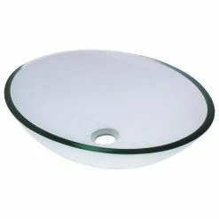 Novatto Ovale Glass Vessel Sink And Drain, Brushed Nickel -home bar shop 33a1c681095d5ea0 1186 w800 h800 b1 p0